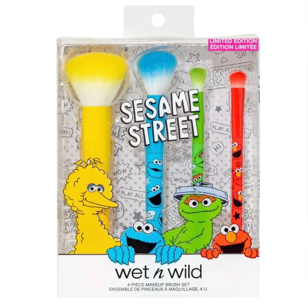 Wet n Wild Sesame Street 4 pc. Makeup Brush Set (NWT)